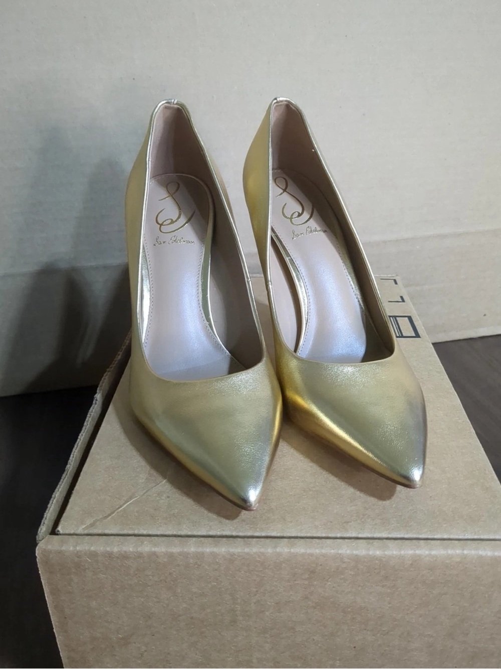 Sam Edelman Hazel Pointed Toe Heels Gold